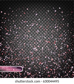 Pink petals fall on a transparent background. Vector illustration for design greeting card posters for spring holidays. Petals of a blossoming Japanese cherry.