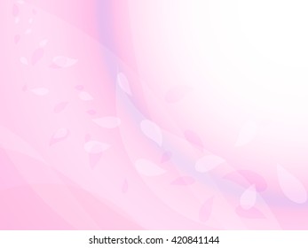 Pink petals flying in the wind, vector illustration