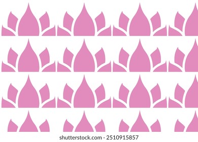 Pink Petals in Harmony: A minimalist floral pattern blooming with soft pink hues on a clean white background.