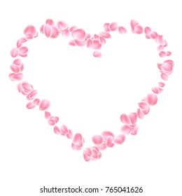 Pink petals heart isolated. And also includes EPS 10 vector
