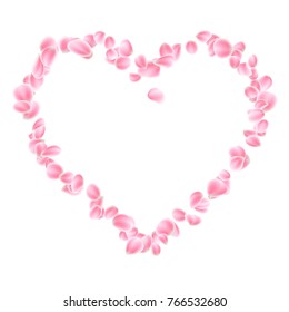 Pink petals heart isolated. And also includes EPS 10 vector