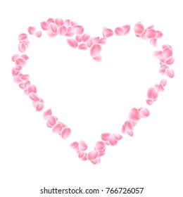 Pink petals heart isolated. And also includes EPS 10 vector