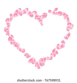 Pink petals heart isolated. And also includes EPS 10 vector