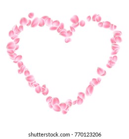 Pink petals heart isolated. And also includes EPS 10 vector