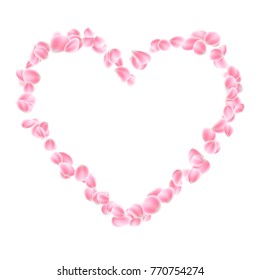 Pink petals heart isolated. And also includes EPS 10 vector