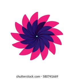 Pink petals on a white background. Vector illustration