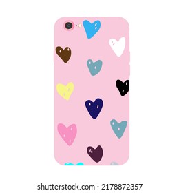 Pink Phone Case With Hearts