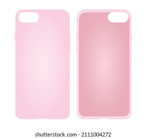 Pink phone case. vector illustration