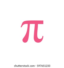 Pink Pi vector icon. 