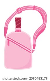 Pink Pickleball Crossbody Bag with Paddle Isolated on White Background. Stylish Sports Equipment Perfect for Active Lifestyles, Training, and Outdoor Games