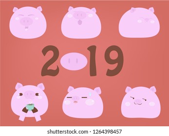 pink pig cartoon design 