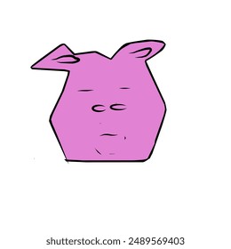 Pink pig cartoon for display 