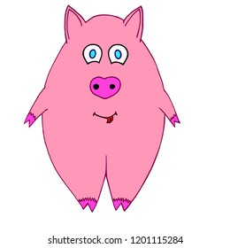 pink pig cheerful