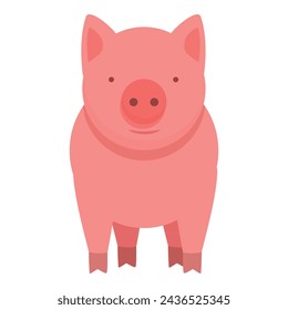 Pink pig icon cartoon vector. Farm animal. Nature food swine