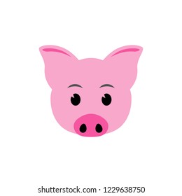 pink pig icon, vector