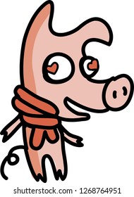 pink pig icon vector