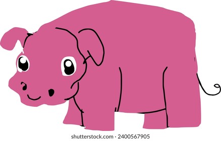Vector animal aislado de cerdo rosa