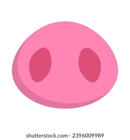 Pink pig nose icon. Vector.