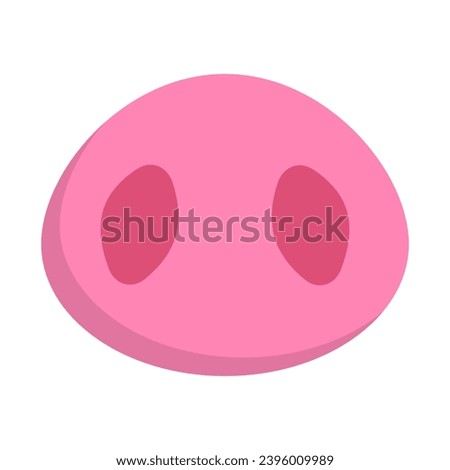 Pink pig nose icon. Vector.