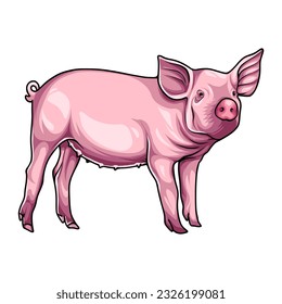 ROSAFARBENE SCHWEINE MIT VEKTORKUNST