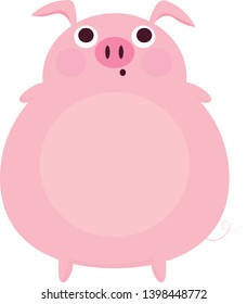 pink pig vector minimalistic image