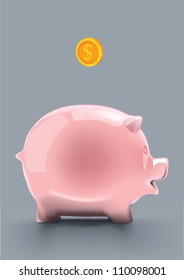 Pink piggy bank