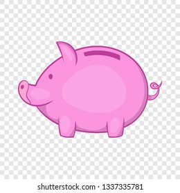 Pink piggy bank icon in cartoon style on a background for any web design 