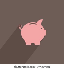 Pink piggy bank savings and investment planning concept vector illustration