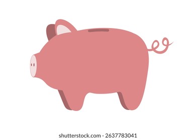 Pink piggy bank side view