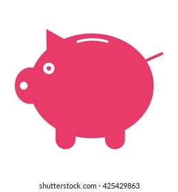 Pink Piggy Bank Vector