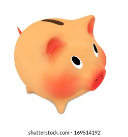 Pink piggy bank.Vector illustration