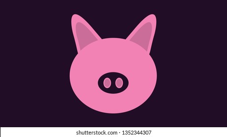 Pink Piggy Simple ~ Vector Art