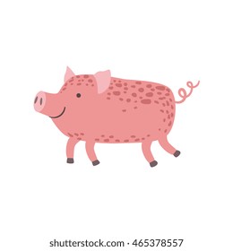Pink Piglet Walking