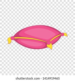 Pink pillow icon. Cartoon illustration of pink pillow vector icon for web design