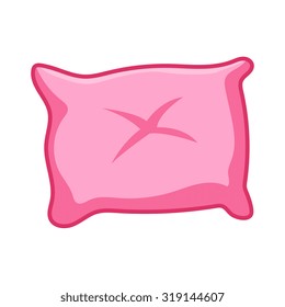 pink pillow isolated illustration on white background