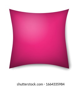 Pink pillow mockup icon isolated on white background. Vector illustration design for blank cushion case mockup icon. Cover template. Clean empty pillow for relaxation, sleeping on bed sofa.