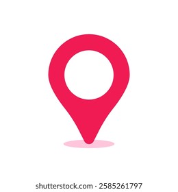 pink pin point icon or checkpoint pictogram. simple flat trend modern abstract geoposition mapping logotype graphic design element isolated on white. concept of unique geo position tracking way badge