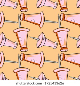 Pink  pins, illustration, vector on white background