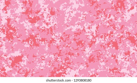 Pink pixel digital camouflage pattern