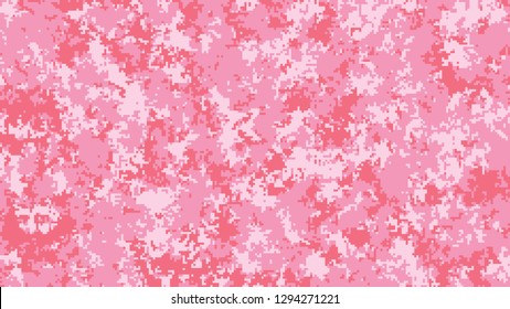Pink pixel digital camouflage pattern