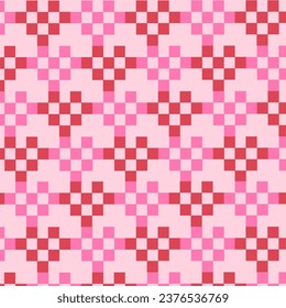 Pink plaid background picture, checkered pattern, cute fabric pattern.