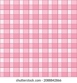 Pañuelo de mesa rosado a cuadros de tela sin soldadura patrón textil fondo vectorial