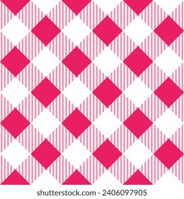 Patrón de guijarros rosados con fondo de línea oblicua. fondo de patrón de plaid. fondo trenzado. Patrón sin foco. de fondo, decoración, envoltura de regalo, mantel de gingham, manta, tartán.