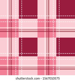 Pink plaid seamless pattern design