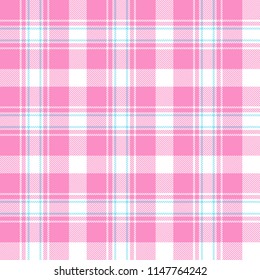 Pink plaid seamless pattern. Vector background