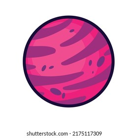 pink planet design over white