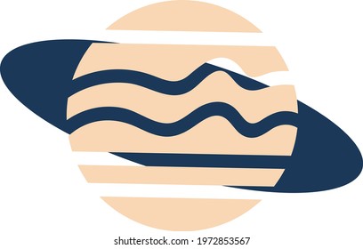 Planeta rosa, ilustración de icono, vector sobre fondo blanco