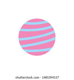 Pink planet on white background. Vector Illustration