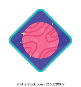 pink planet space outer sticker icon
