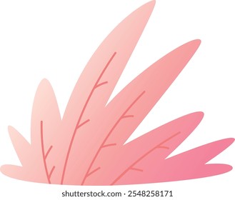 Pink plant growing upwards with gradient colors, creating a vibrant and eye catching illustration on a clean white background